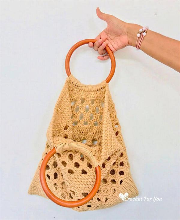 Crochet Honeycomb Trellis Tote Bag