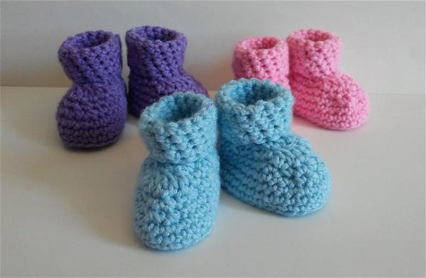 Crochet Newborn Baby Booties