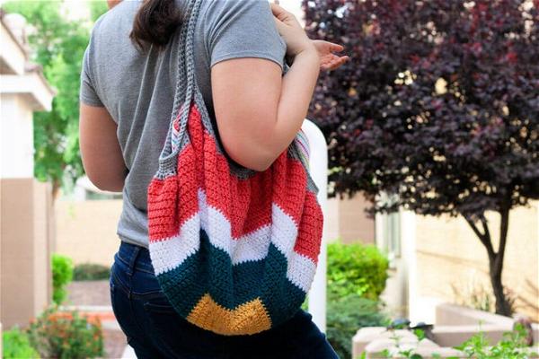 Crochet Tote Square Bottom Bag