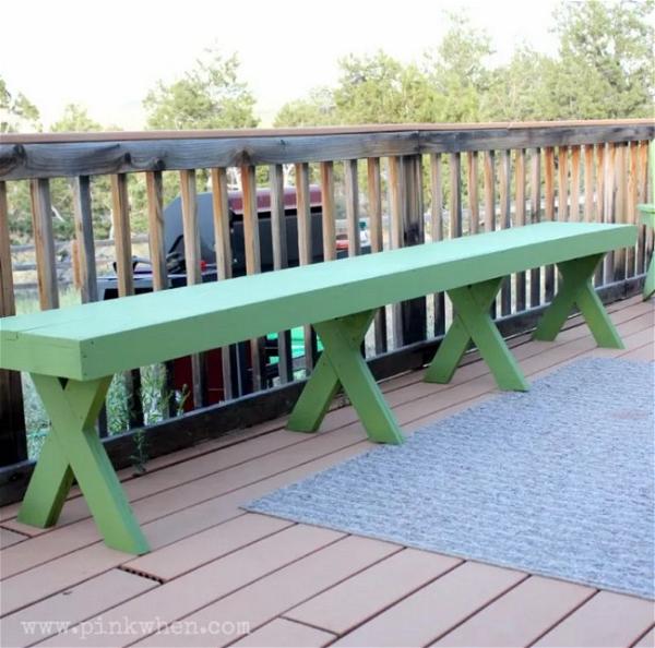 DIY $20 Outdoor Patio Bench