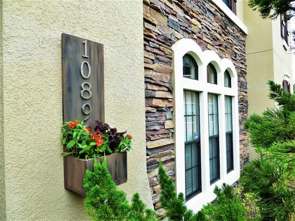 DIY Address Plaque Planter Box