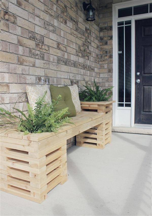 DIY Cedar Planter Bench