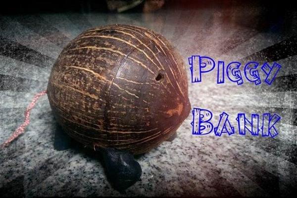 DIY Coconut Piggy Bank