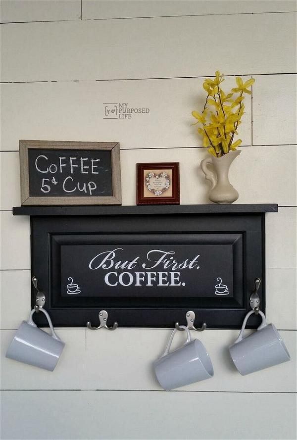 DIY Coffee Cabinet Sign