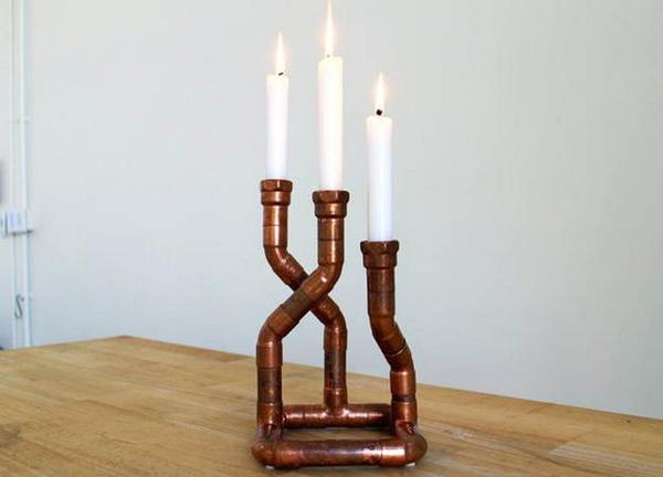 DIY Copper Pipe Candelabra