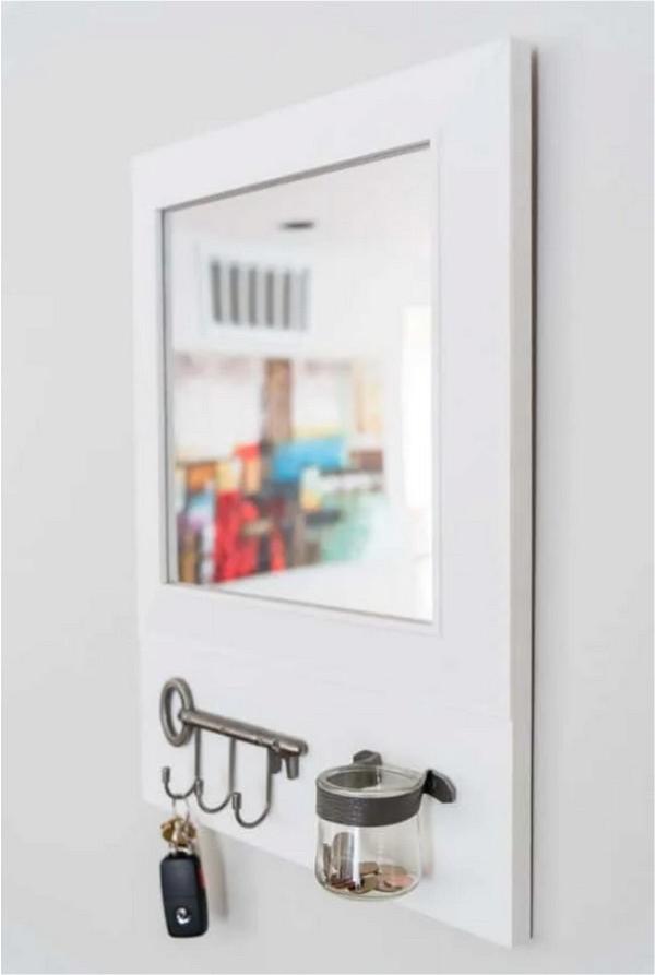 DIY Entryway Mirror with Hooks