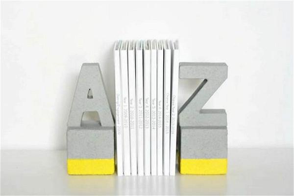 DIY Faux Concrete Bookends