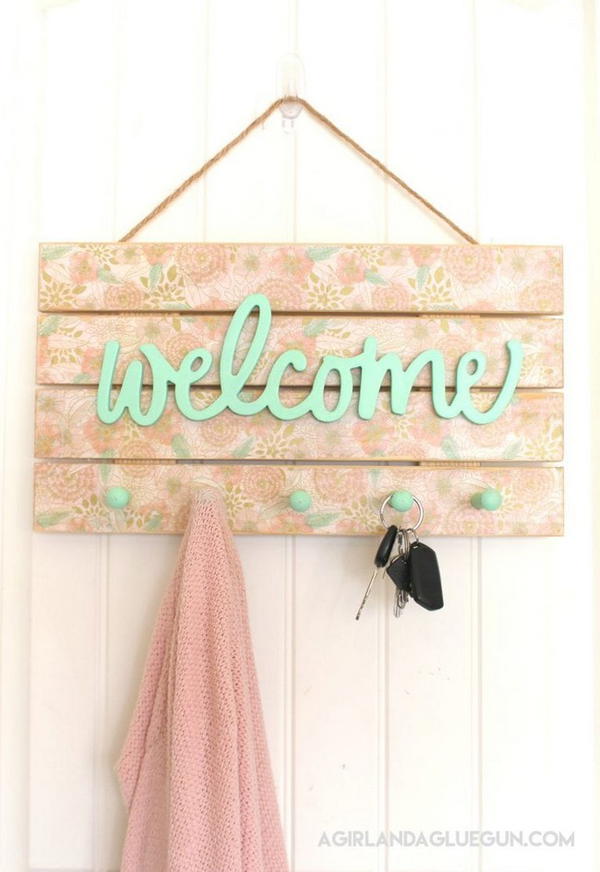 DIY Floral Welcome Sign