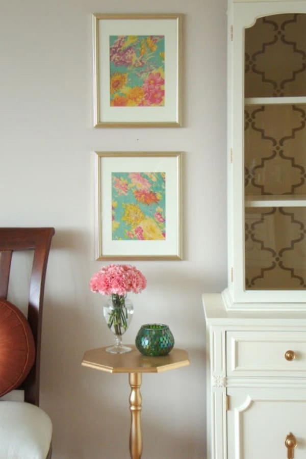 DIY Framed Silk Scarf Wall Art