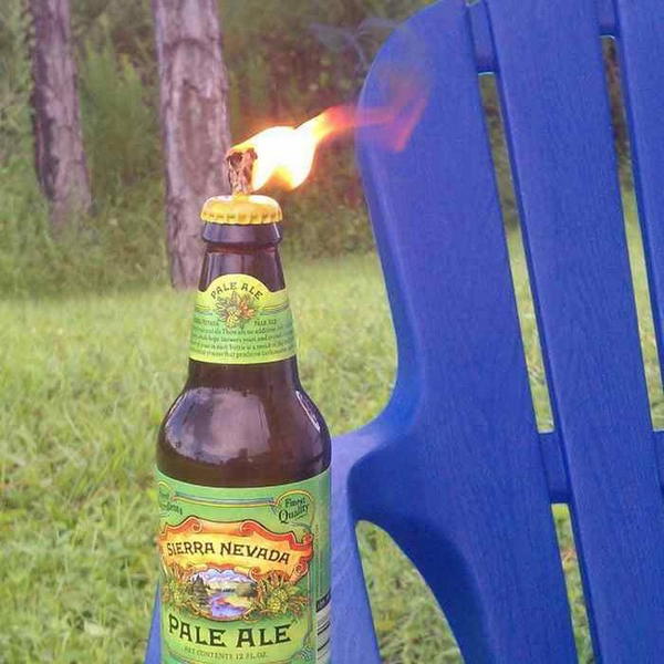 DIY Glass Bottle Tiki Torch