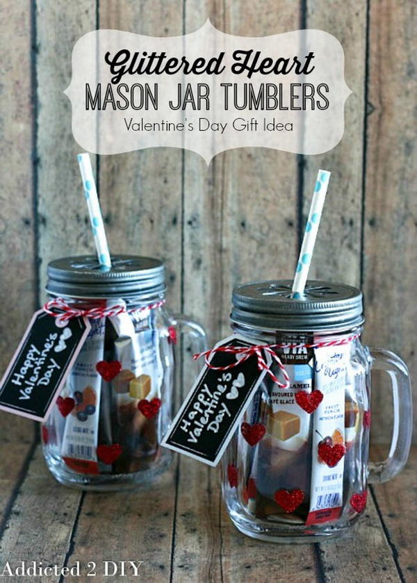 DIY Glittered Heart Tumbler