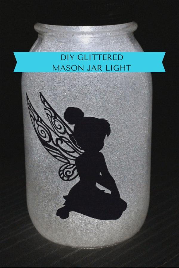 DIY Glittered Mason Jar Light