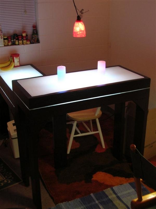 DIY Light Up Bar Table Using Scrap Wood