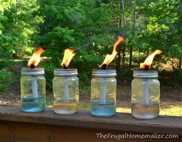 DIY Mason Jar Tiki Torch