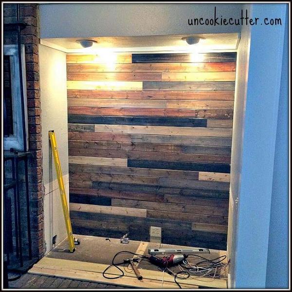 DIY Mixed Wood Wall
