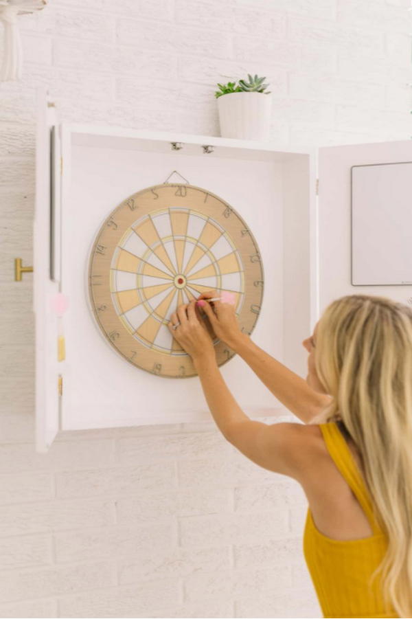 DIY Modern Dartboard Cabinet