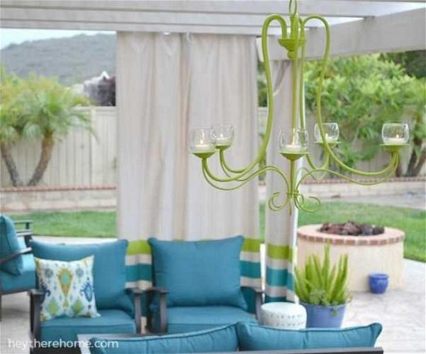 DIY Outdoor Candle Chandelier