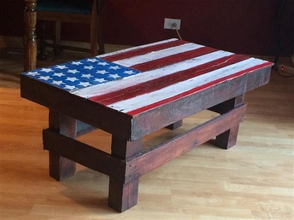 DIY Pallet American Flag Table