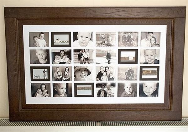 DIY Photo Collage From Cabinet Door