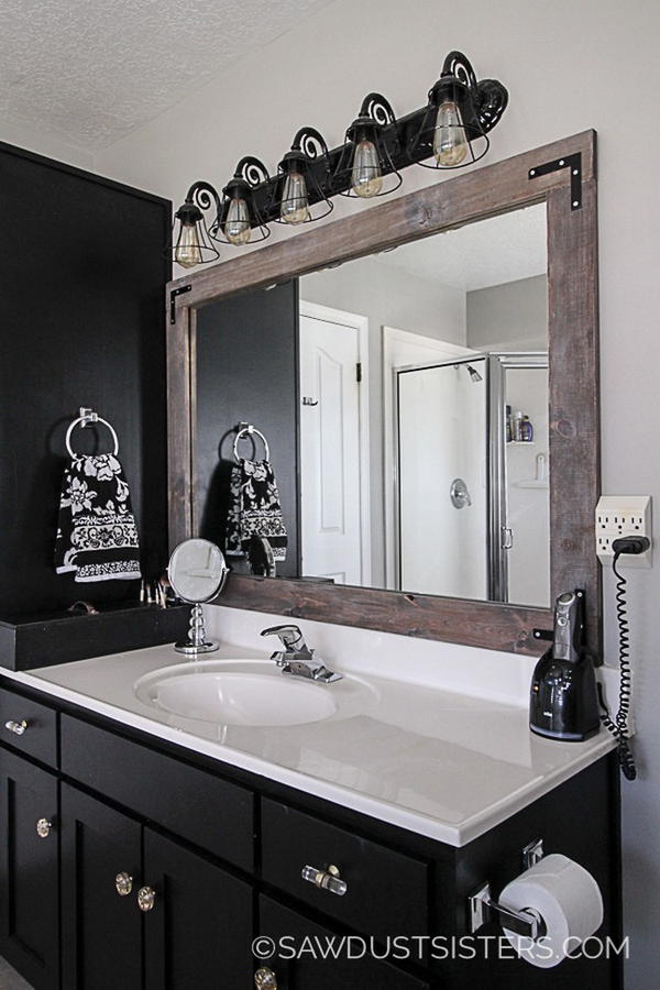 DIY Stick-On Mirror Frame