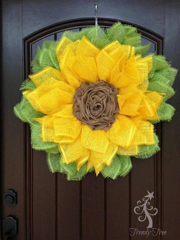 DIY Sunflower Ribbon Rose