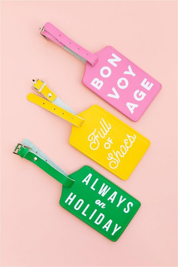 DIY Typographic Luggage Tags