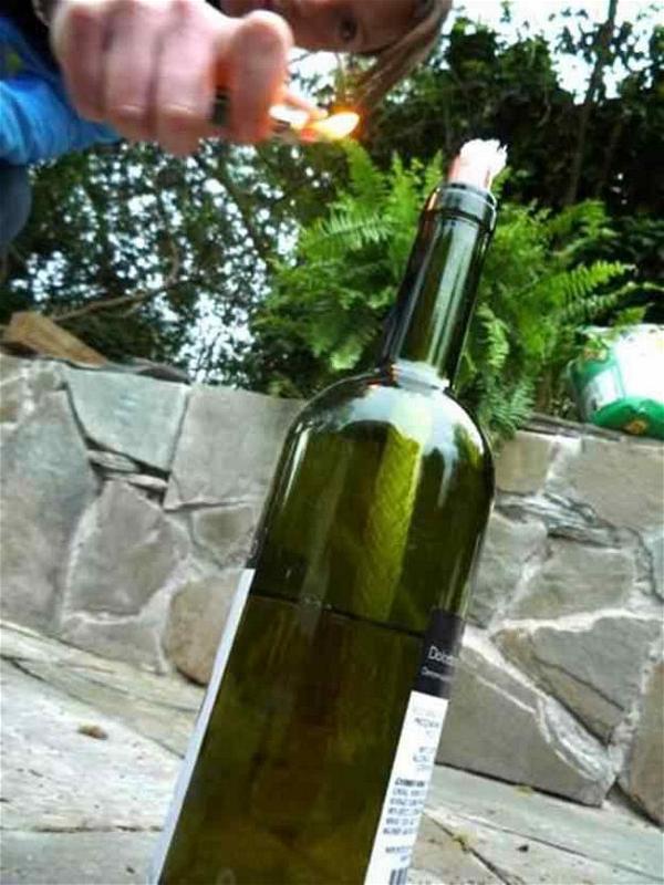DIY Wine Bottle Tiki Torch