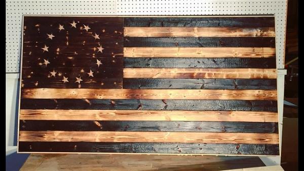 DIY Wood-Burned American Flag