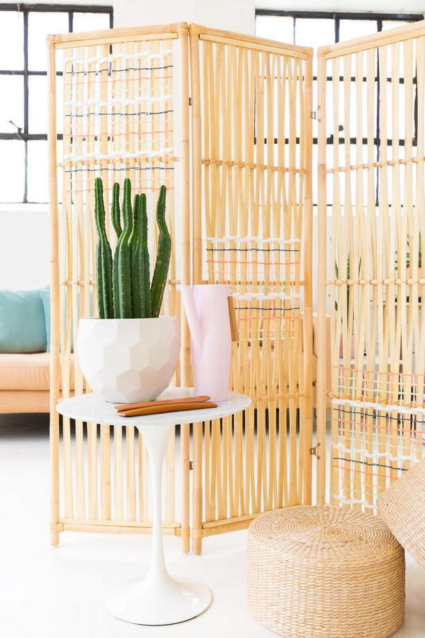 DIY Woven Room Divider