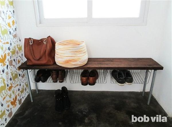Declutter Your Entry with an Easy Shoe Storage Bench