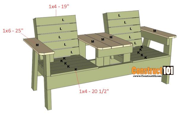 Double Chair Bench Plan