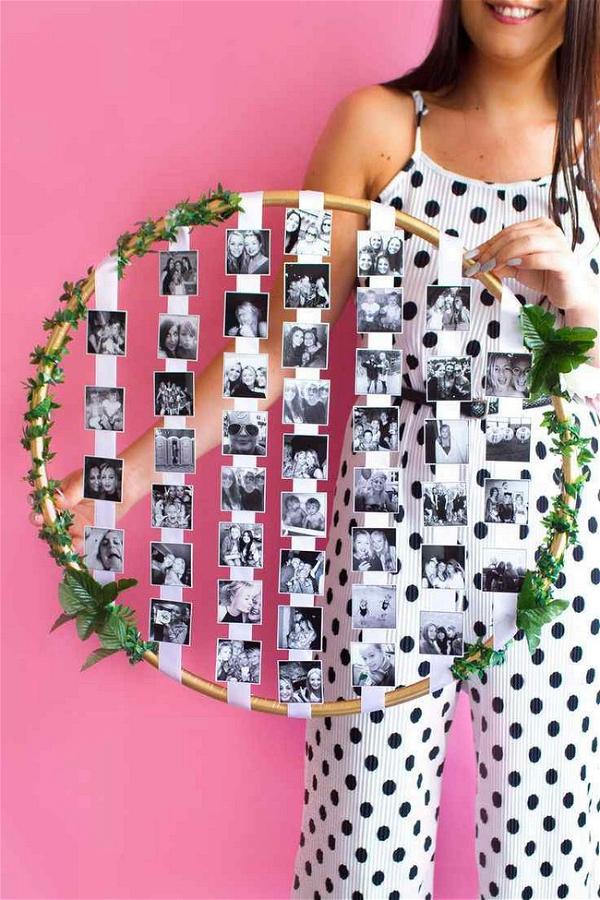 Easy To Assemble DIY Hula Hoop Photo Display