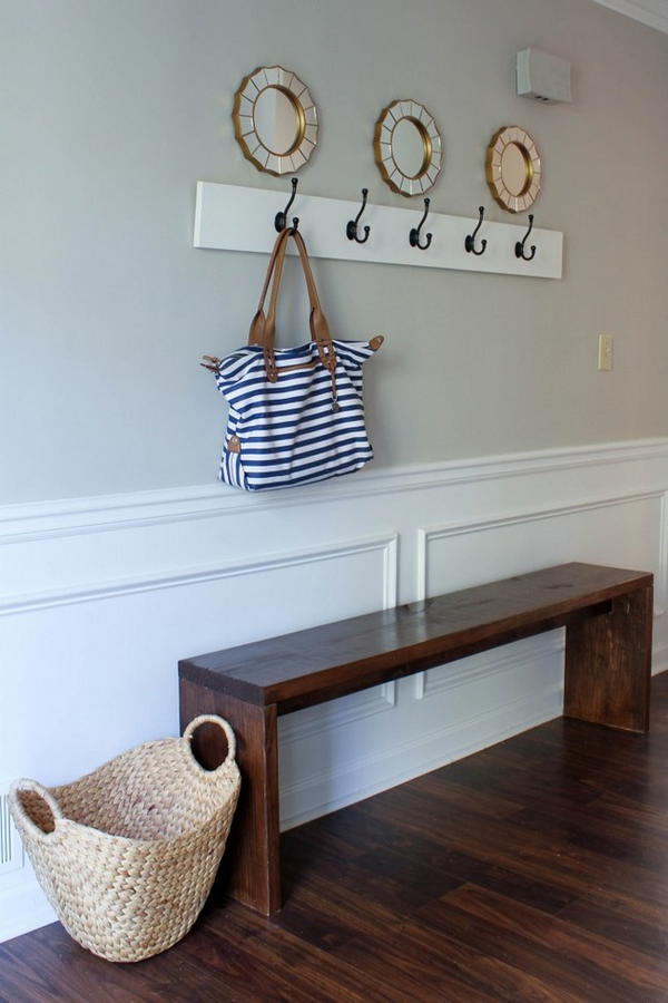 Easy Wood Entryway Bench