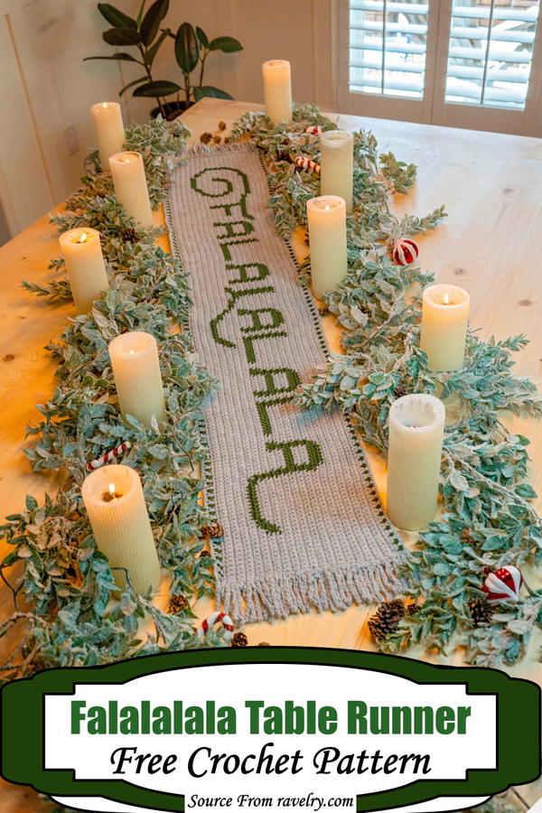 Falalalala Crochet Table Runner