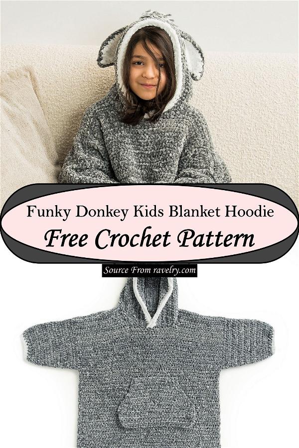 Funky Donkey Kids Blanket Hoodie