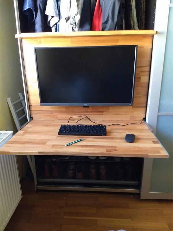 Hideaway Home Office Desk – Ikea Shelf Desk
