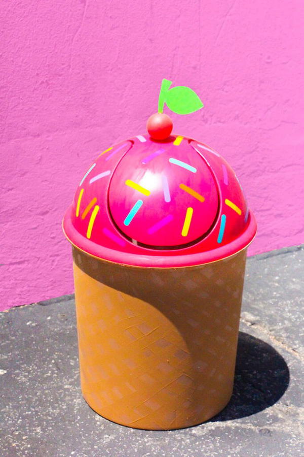 Ice Cream Themed Trash Can