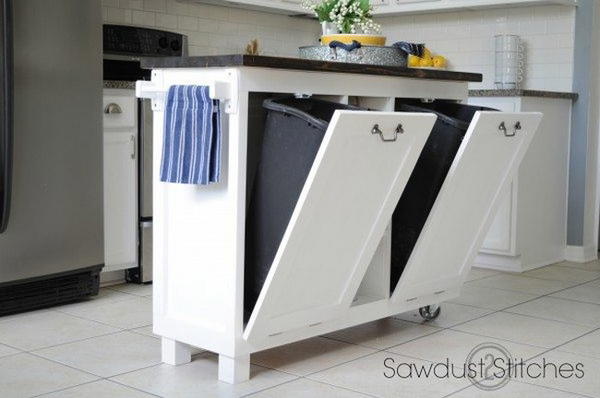 Kitchen Island Trash Cabinet 