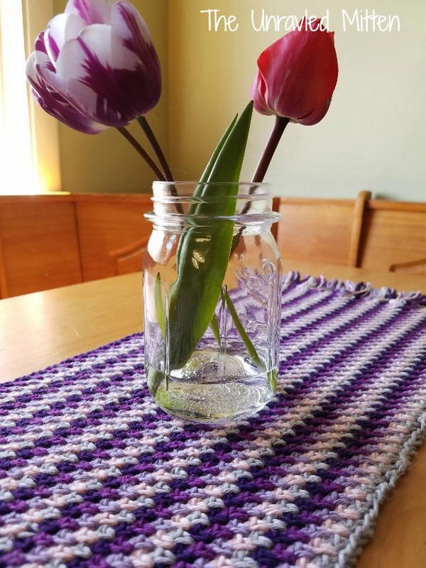 Linen Stitch Crochet Table Runner