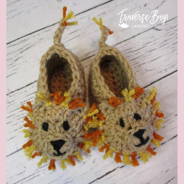 Lion Baby Booties