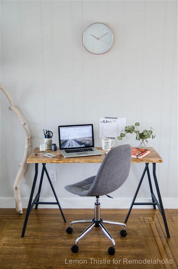 Live Edge Desk With Trestle Legs