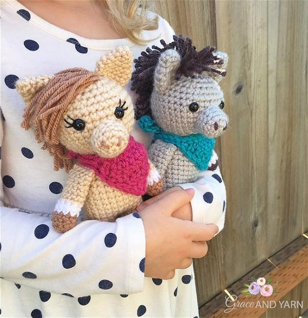 Mini Amigurumi And Donkey