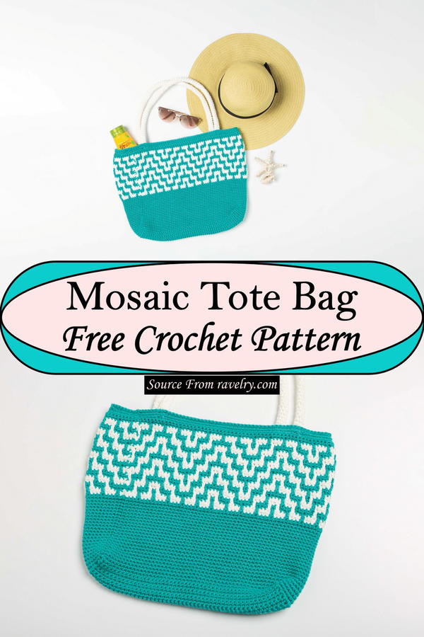 Mosaic Crochet Tote Bag