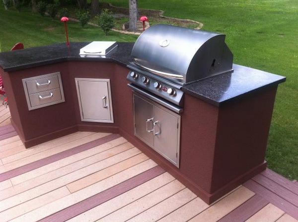 Outdoor Kitchen With Concrete Countertops