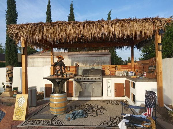 Palapa Tiki Hut With Outdoor Kitchen