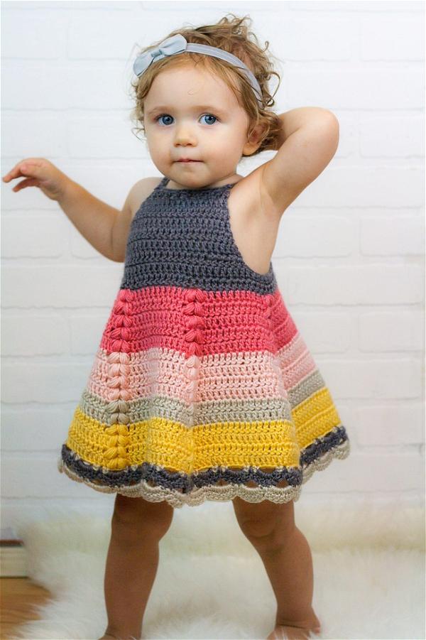 Puff Stitch Toddler Dress