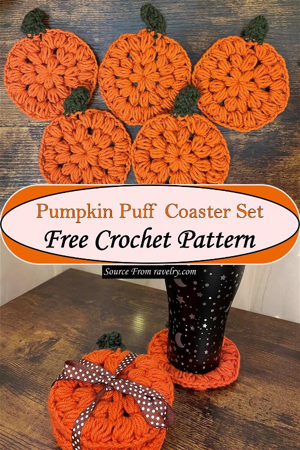 Pumpkin Puff Coaster Set