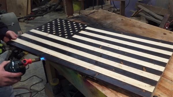 Rustic Torched American Flag DIY