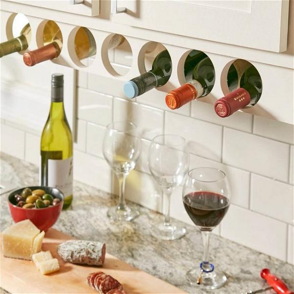 Space-Saving Kitchen Cabinet Wine Rack