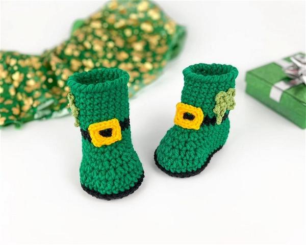 St. Patrick's Day Baby Booties